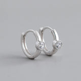 925 Sterling Silver Zirconia Hoop Earrings for Women