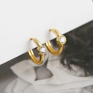 925 Sterling Silver Zirconia Hoop Earrings for Women