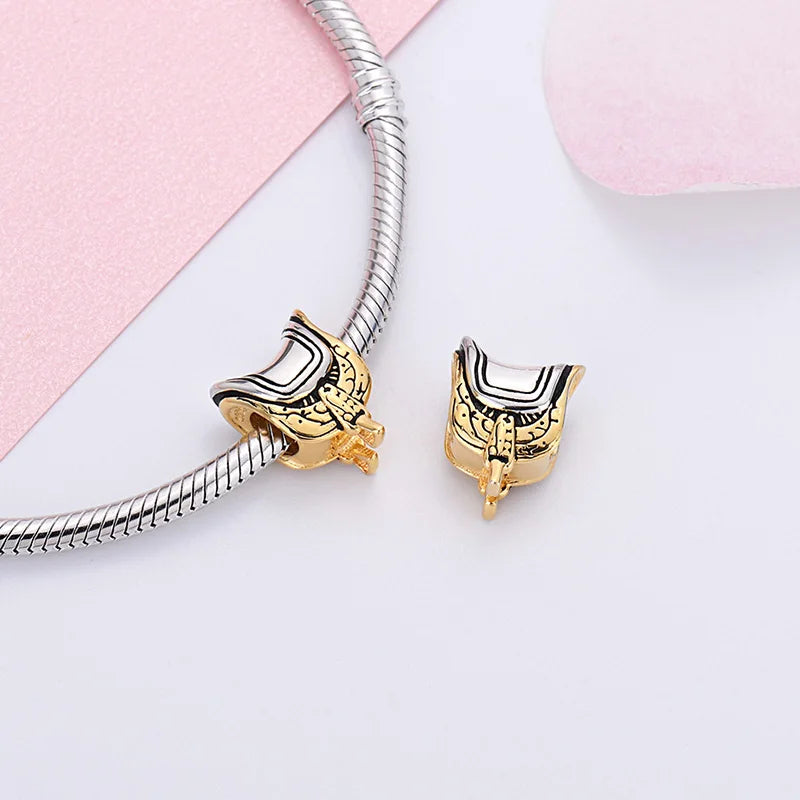 925 Sterling Silver Saddle Beads Sport Charms for European Bracelet