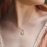 925 Sterling Silver Compass Pendant Necklace for Women