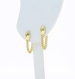 925 Silver Plated CZ Snake Cuban Tassel Piercing Earring
