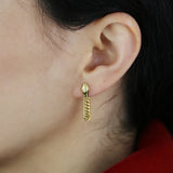 925 Silver Clear CZ Paved Snake Chain Earring