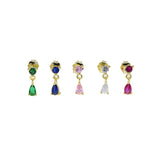 925 Silver Plated CZ Dangle Earrings