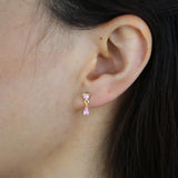 925 Silver Plated CZ Dangle Earrings