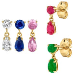 925 Silver Plated CZ Dangle Earrings