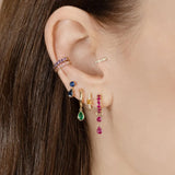 925 Silver Plated CZ Dangle Earrings