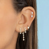925 Silver Plated CZ Dangle Earrings