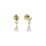 925 Silver Plated CZ Dangle Earrings