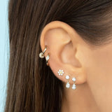 925 Silver Plated CZ Dangle Earrings