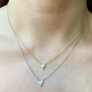 925 Silver Heart Pendant Necklace Micro Pave Cz Valentines Jewelry