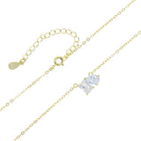 925 Silver Plated Tear Drop CZ Necklace for Women
