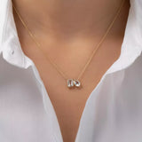 925 Silver Plated Tear Drop CZ Necklace for Women