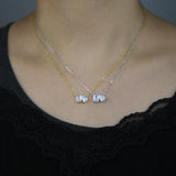 925 Silver Plated Tear Drop CZ Necklace for Women