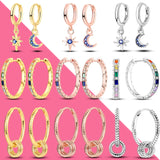 925 Silver Rosegold Bee Butterfly CZ Sparkling Hoop Earrings