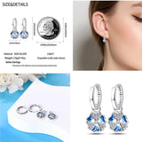 925 Silver Rosegold Bee Butterfly CZ Sparkling Hoop Earrings