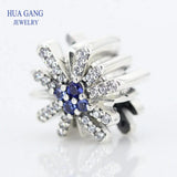 925 Silver Fireworks Charm CZ European Bracelet Bead