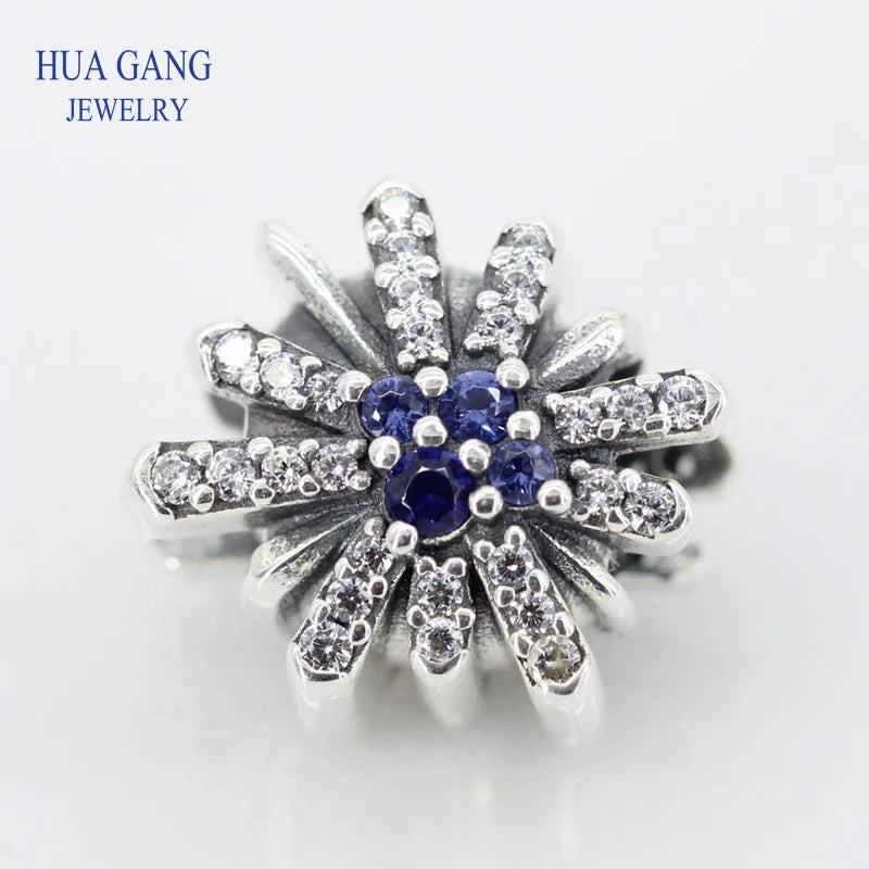 925 Silver Fireworks Charm CZ European Bracelet Bead