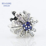 925 Silver Fireworks Charm CZ European Bracelet Bead