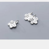 925 Sterling Silver Flower Charms 14mm Women Necklace DIY Jewelry Making