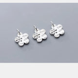 925 Sterling Silver Flower Charms 14mm Women Necklace DIY Jewelry Making