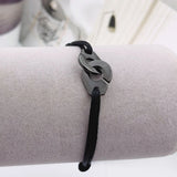 925 Sterling Silver Handcuff Bracelet with Rope Bracelet