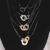 925 Silver Handcuff Necklace Les Menottes Pendant with Adjustable Rope