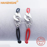 925 Silver Handcuffs Bracelet Zircon Menottes