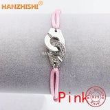925 Silver Handcuffs Bracelet Zircon Menottes