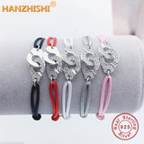 925 Silver Handcuffs Bracelet Zircon Menottes