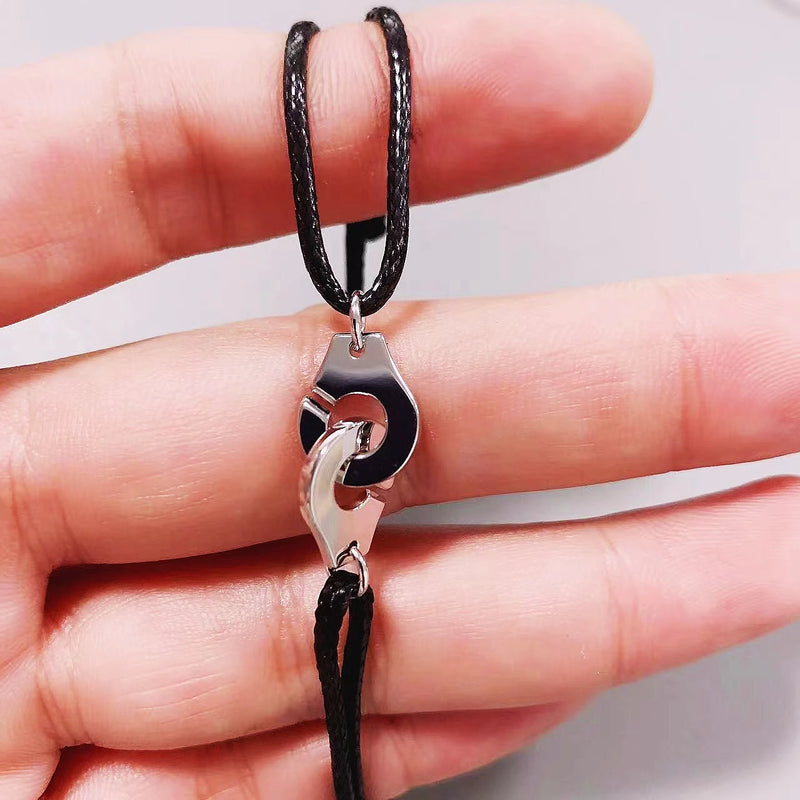 925 Silver Handcuffs Bracelet Couple R10 Jewelry Gift