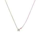925 Silver Boho Necklace Heart Round CZ Choker