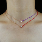 925 Silver Boho Necklace Heart Round CZ Choker