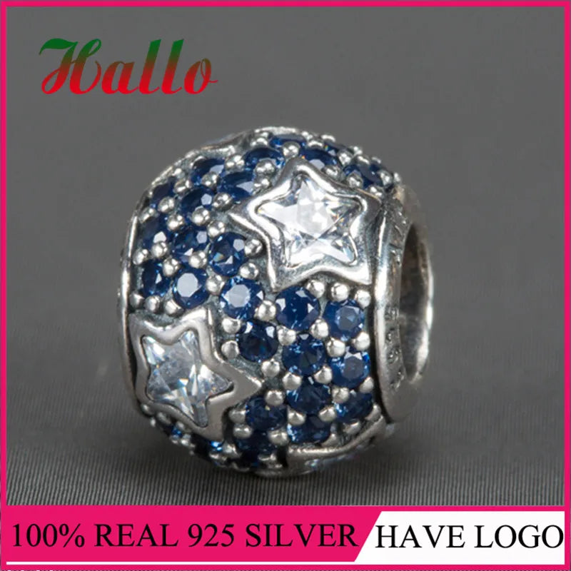 925 Silver Heart Charm Cubic Zirconia for Bracelets