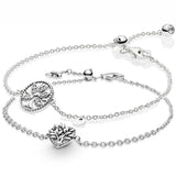 925 Silver Family Tree Of Life Bracelet with Crystal Chain