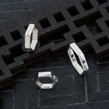 925 Silver Hexagonal Frame Beads Fit Gem Beads Encircle Spacer