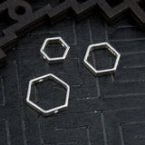 925 Silver Hexagonal Frame Beads Fit Gem Beads Encircle Spacer