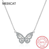 925 Silver Diamond Butterfly Pendant Women Wedding Jewelry