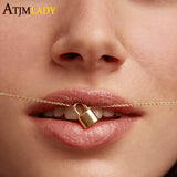 925 Sterling Silver Padlock Charm Pendant Necklace