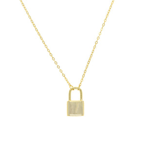 925 Sterling Silver Padlock Charm Pendant Necklace