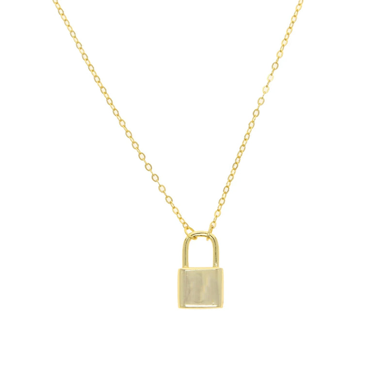 925 Sterling Silver Padlock Charm Pendant Necklace