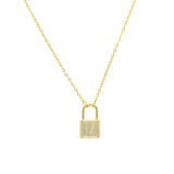 925 Sterling Silver Padlock Charm Pendant Necklace