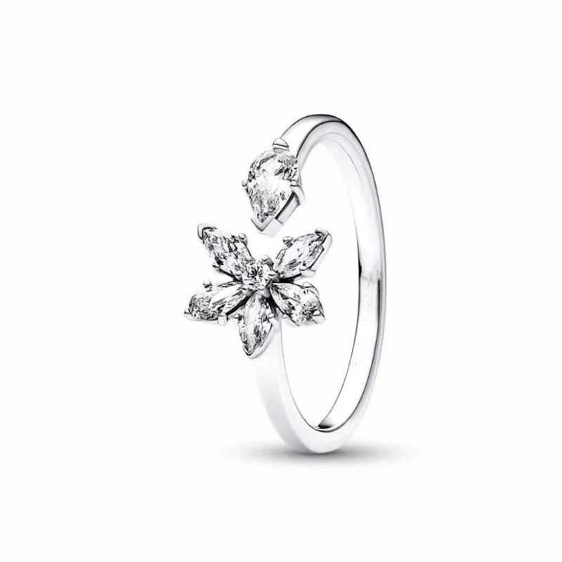 925 Silver High Droplet Petal Ring Jewelry for Women