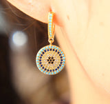 925 Silver Evil Eye Disco Women Earring