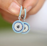 925 Silver Evil Eye Disco Women Earring