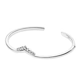 925 Silver High Crown Open Pan Bracelet