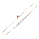 925 Silver Geometric Rectangle CZ Bar Charm Bracelet
