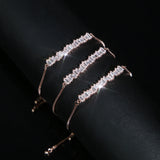 925 Silver Geometric Rectangle CZ Bar Charm Bracelet