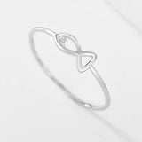 925 Sterling Silver Fish Ring with Crystal Stone