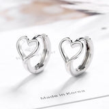 925 Sterling Silver Heart Ear Cuff Clip Earrings, No Piercing