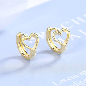 925 Sterling Silver Heart Ear Cuff Clip Earrings, No Piercing